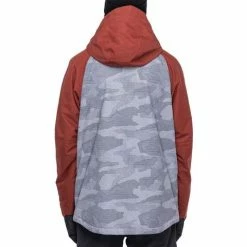686 Men's GEO Insulated Jacket -Blenders Shop fw23 686 mensgeoinsulatedjacket brickredcolorblock 3