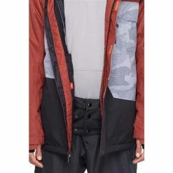 686 Men's GEO Insulated Jacket -Blenders Shop fw23 686 mensgeoinsulatedjacket brickredcolorblock 4