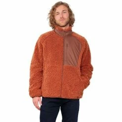 Obermeyer Men's Landry Sherpa Jacket -Blenders Shop fw23 obermeyer menslandrysherpajacket terracotta