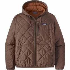 Patagonia Men's Diamond Quilted Bomber Hoody -Blenders Shop fw23 patagonia mensdiamondquiltedbomberhoody conebrown