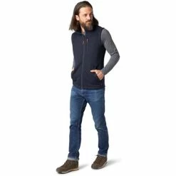Smartwool Men's Hudson Trail Fleece Vest -Blenders Shop fw23 smartwool menshudsontrailfleecevest navy 2