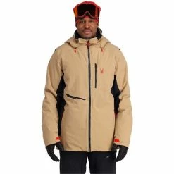 Spyder Men's Avid Jacket -Blenders Shop fw23 spyder mensavidjacket tanninblack 1