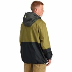 Spyder Men's Belford Windbreaker Anorak Jacket -Blenders Shop fw23 spyder mensbelfordwindbreakeranorakjacket olivedrabbalck 2