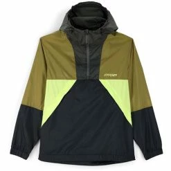 Spyder Men's Belford Windbreaker Anorak Jacket -Blenders Shop fw23 spyder mensbelfordwindbreakeranorakjacket olivedrabbalck 3