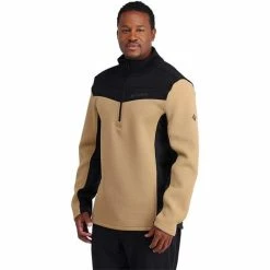 Spyder Men's Encore Half Zip Fleece Jacket -Blenders Shop fw23 spyder mensencorehalfzipfleecejacket blacktannin 1