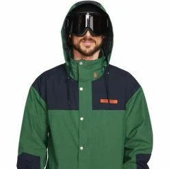 Volcom Men's Longo Gore-Tex Jacket -Blenders Shop fw23 volcom menslongogoretexjacket military 3